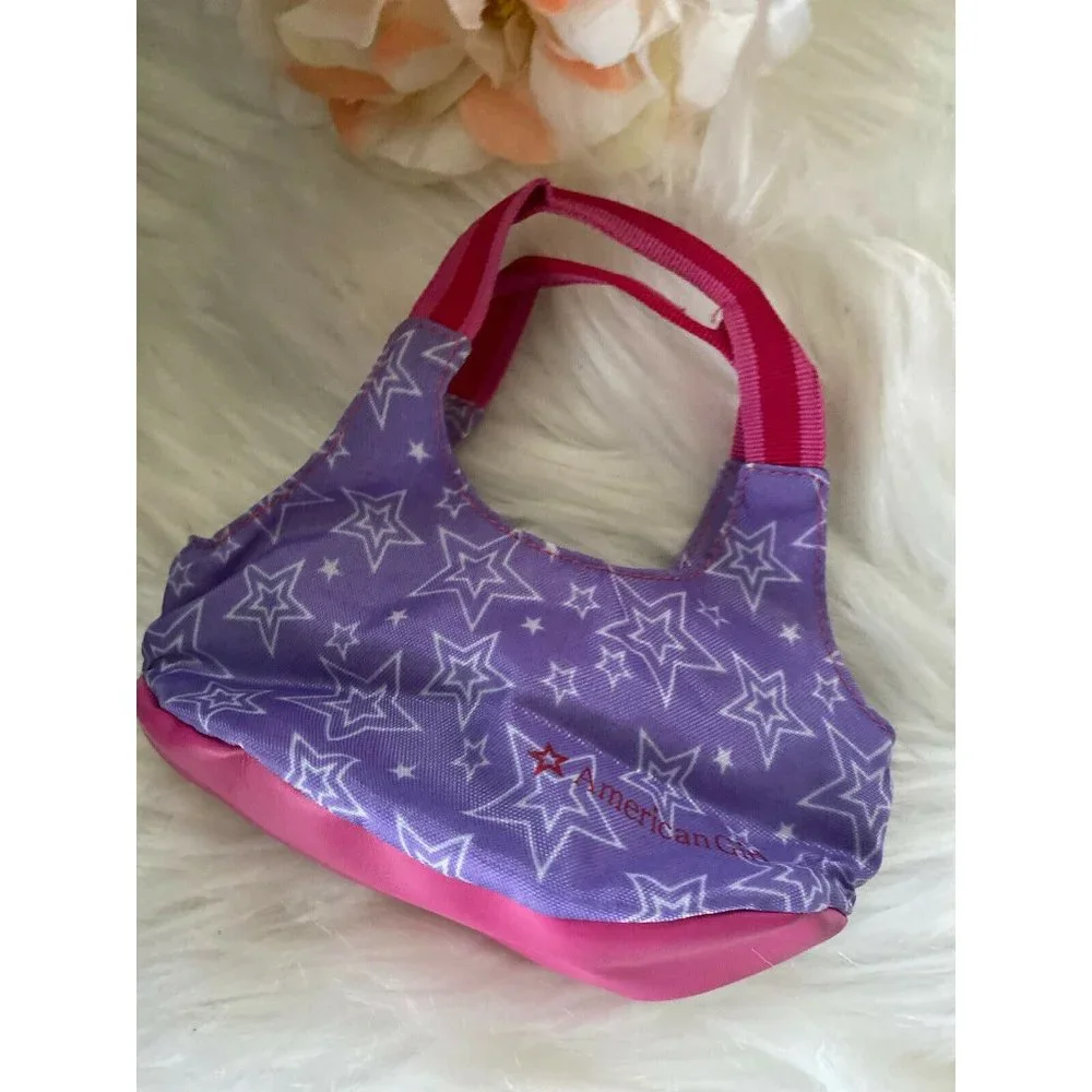 American Girl Battat OG Retired Purple Pink Stars Hand Bag for Dolls 16